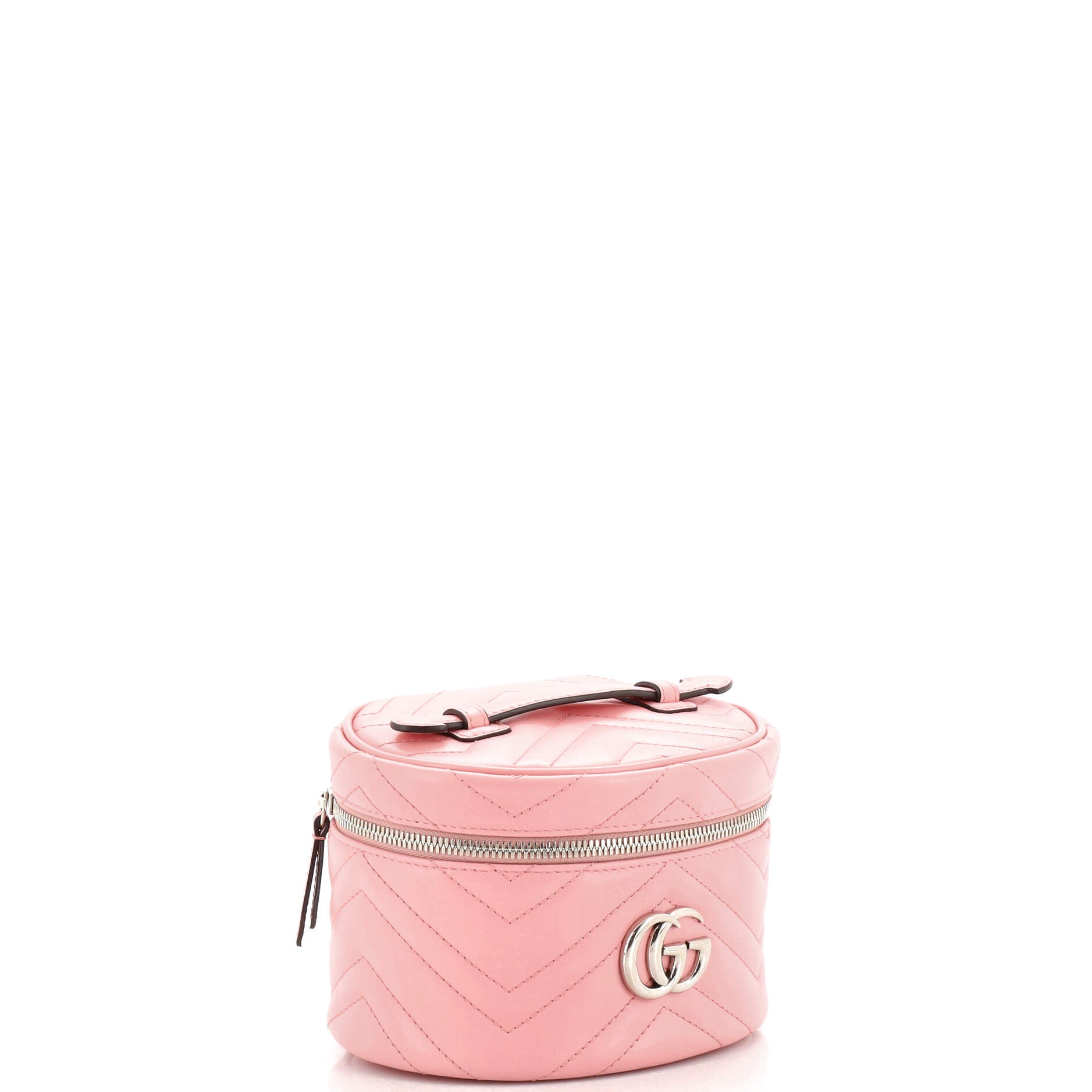 GG Marmont Top Handle Cosmetic Case Matelasse Leather Mini