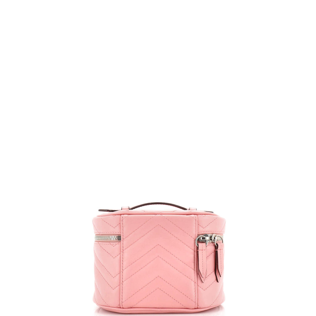 GG Marmont Top Handle Cosmetic Case Matelasse Leather Mini