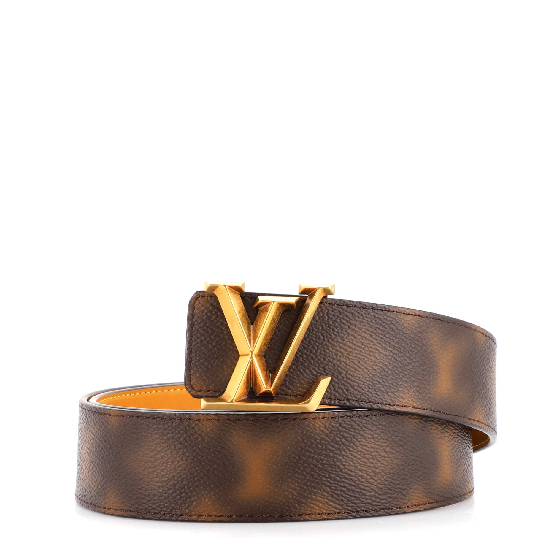 LV Initiales Belt Limited Edition Blurry Monogram Canvas Wide 85