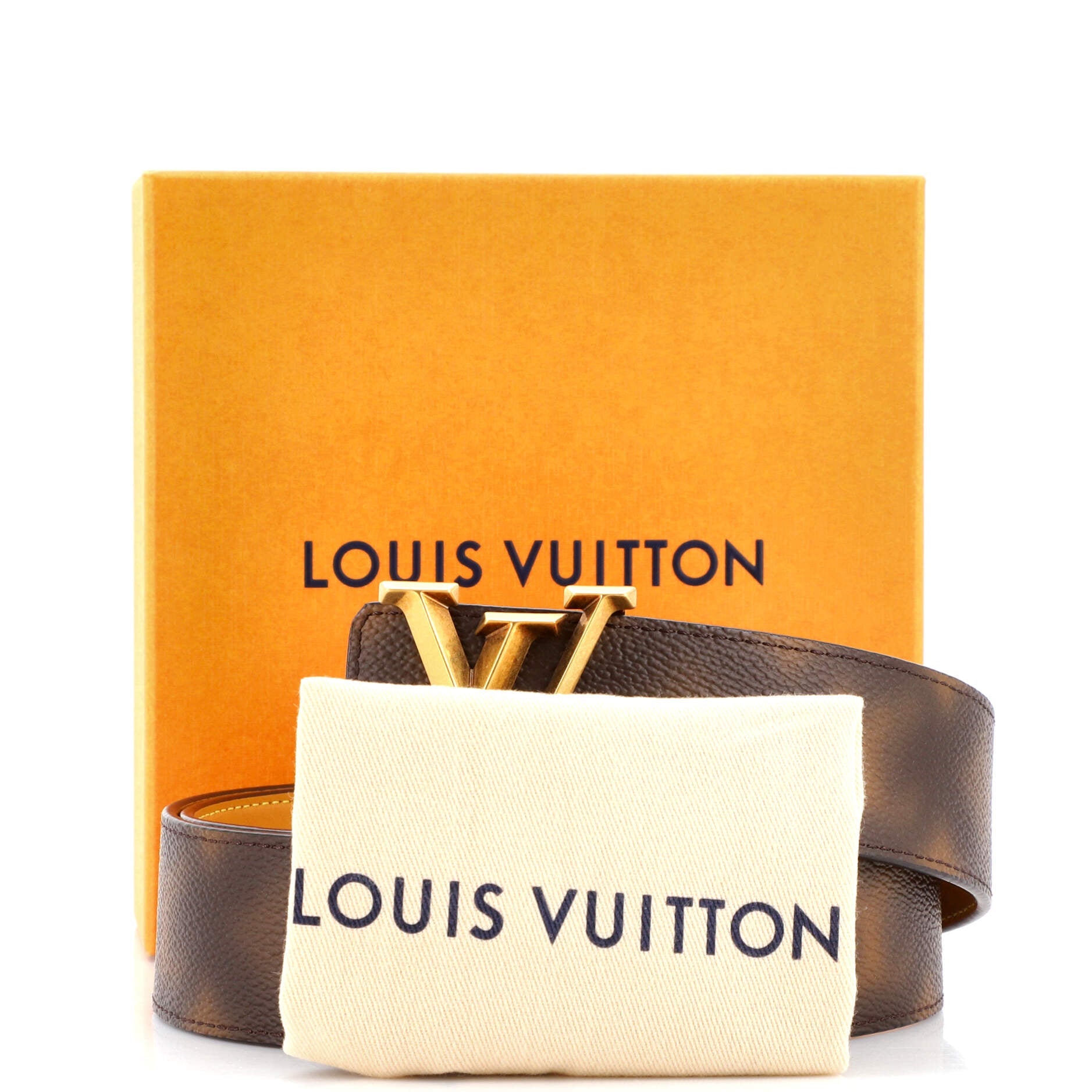 LV Initiales Belt Limited Edition Blurry Monogram Canvas Wide 85