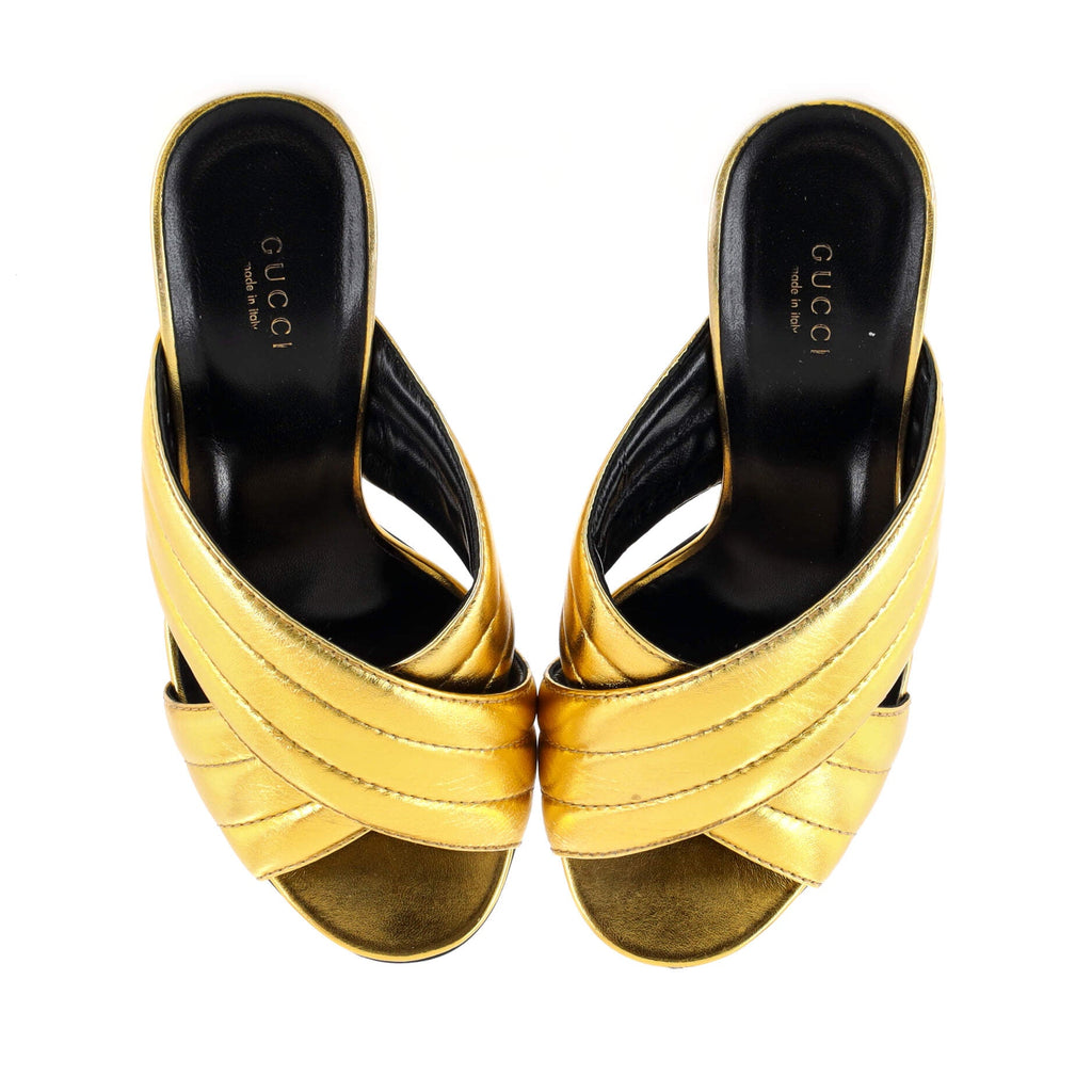 Women's Webby Crossover Block Heel Sandals Leather