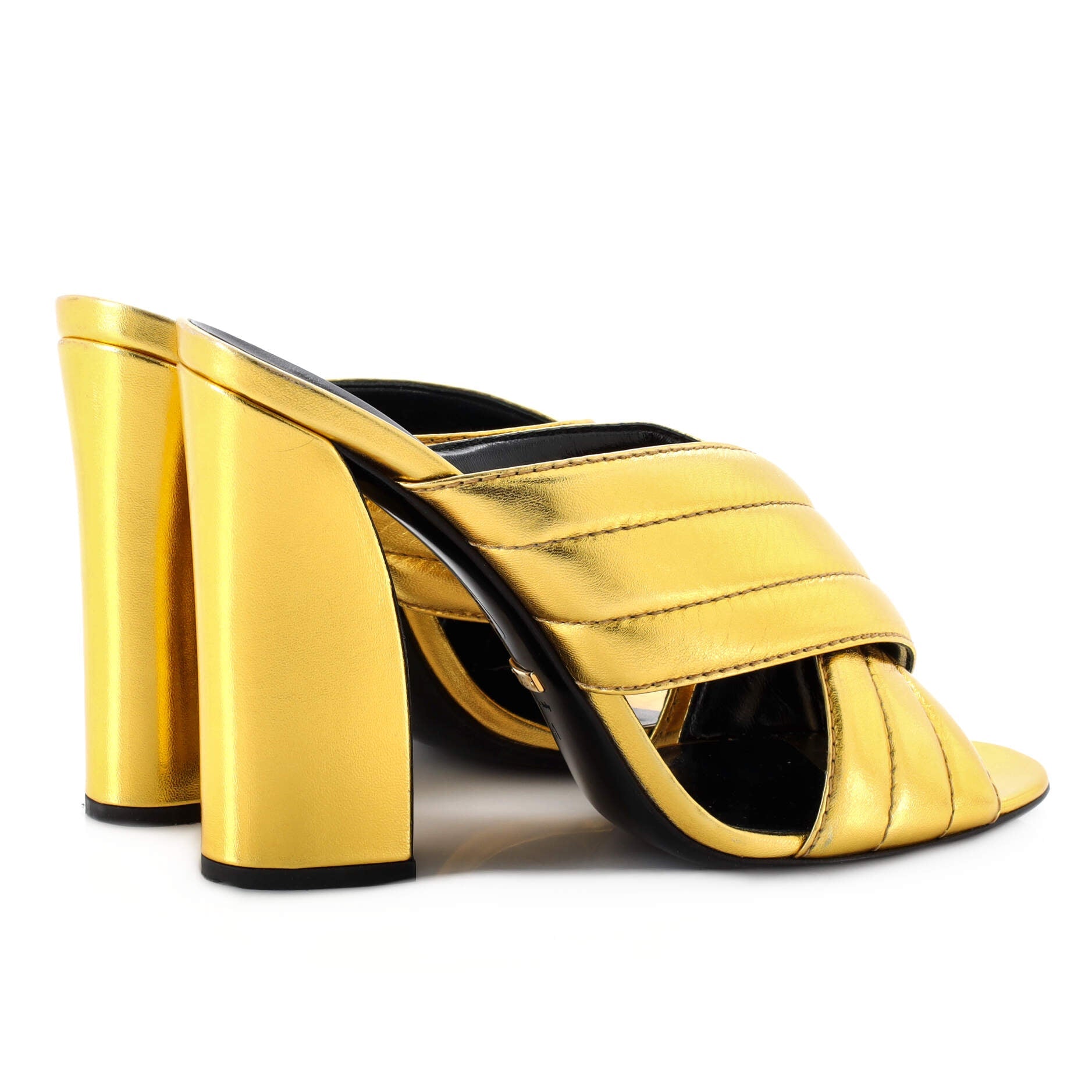 Women's Webby Crossover Block Heel Sandals Leather