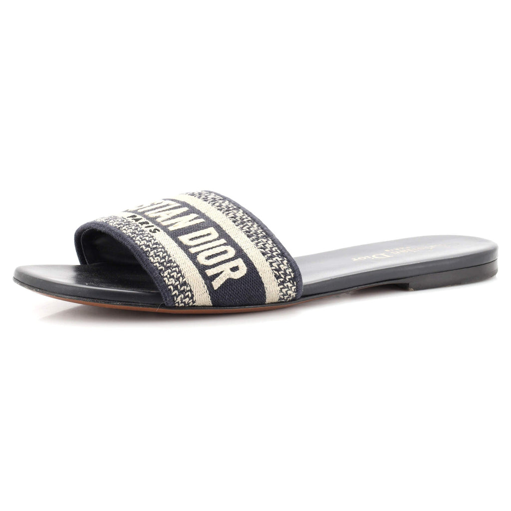 Women's Dway Flat Sandals Embroidered Canvas