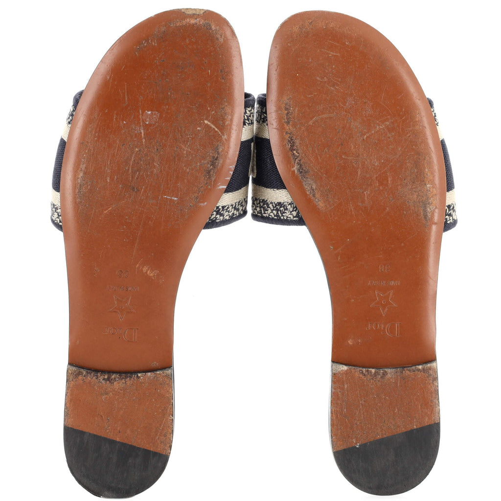 Women's Dway Flat Sandals Embroidered Canvas