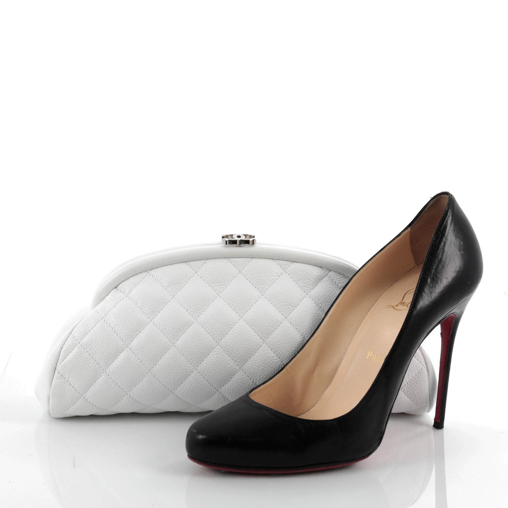 Timeless Clutch Quilted Caviar