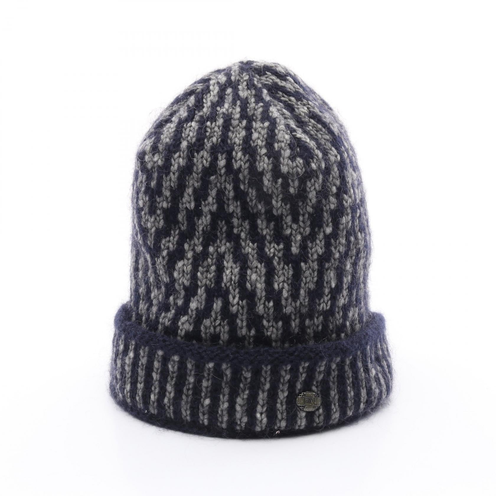Chanel Coco Mark Button Wool Mohair Knit Cap