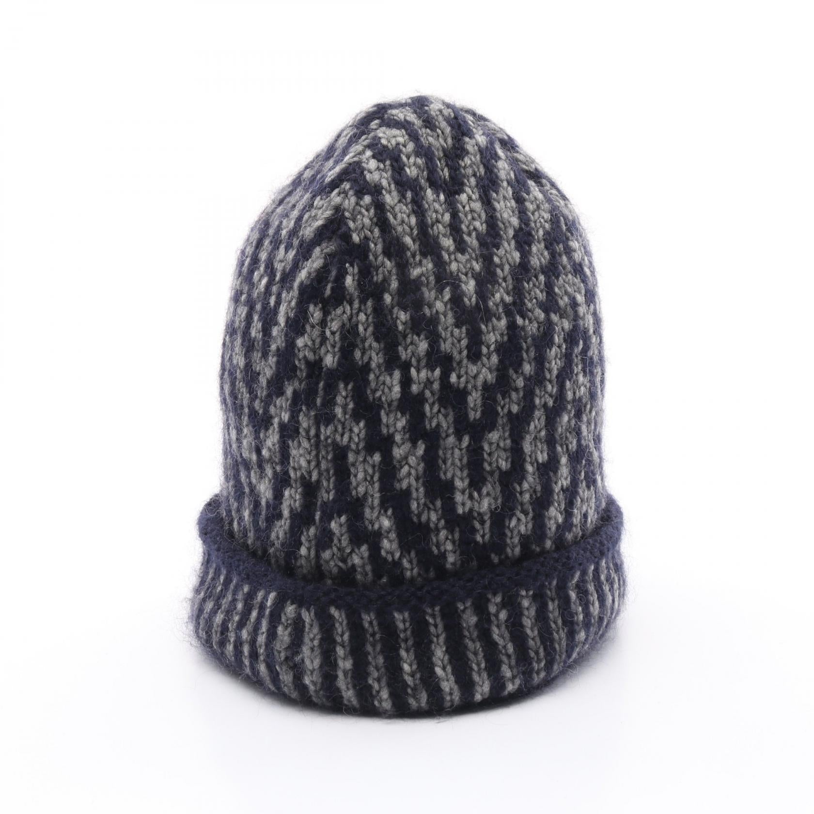 Chanel Coco Mark Button Wool Mohair Knit Cap