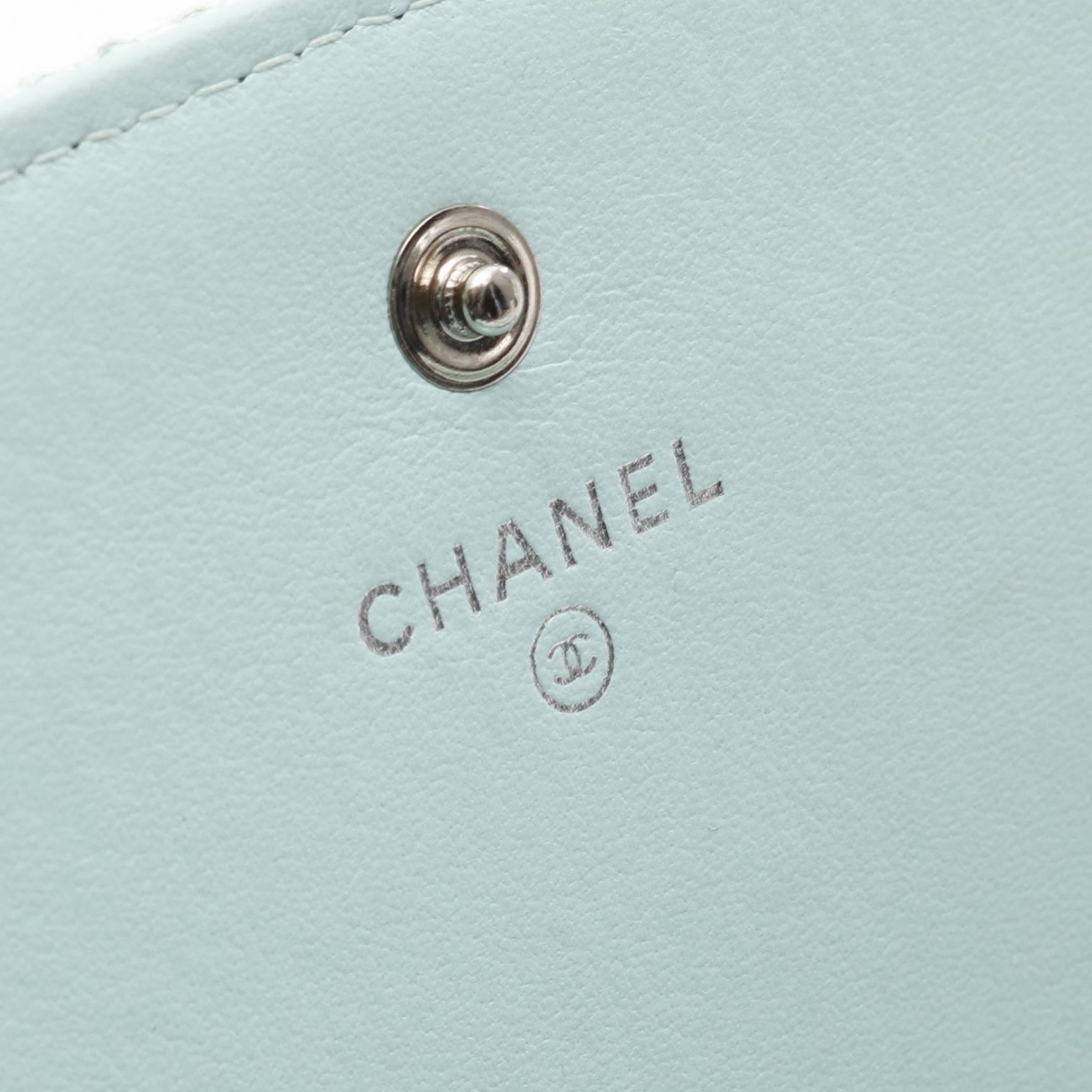 Chanel Deauville Leather Fabric Long Wallet