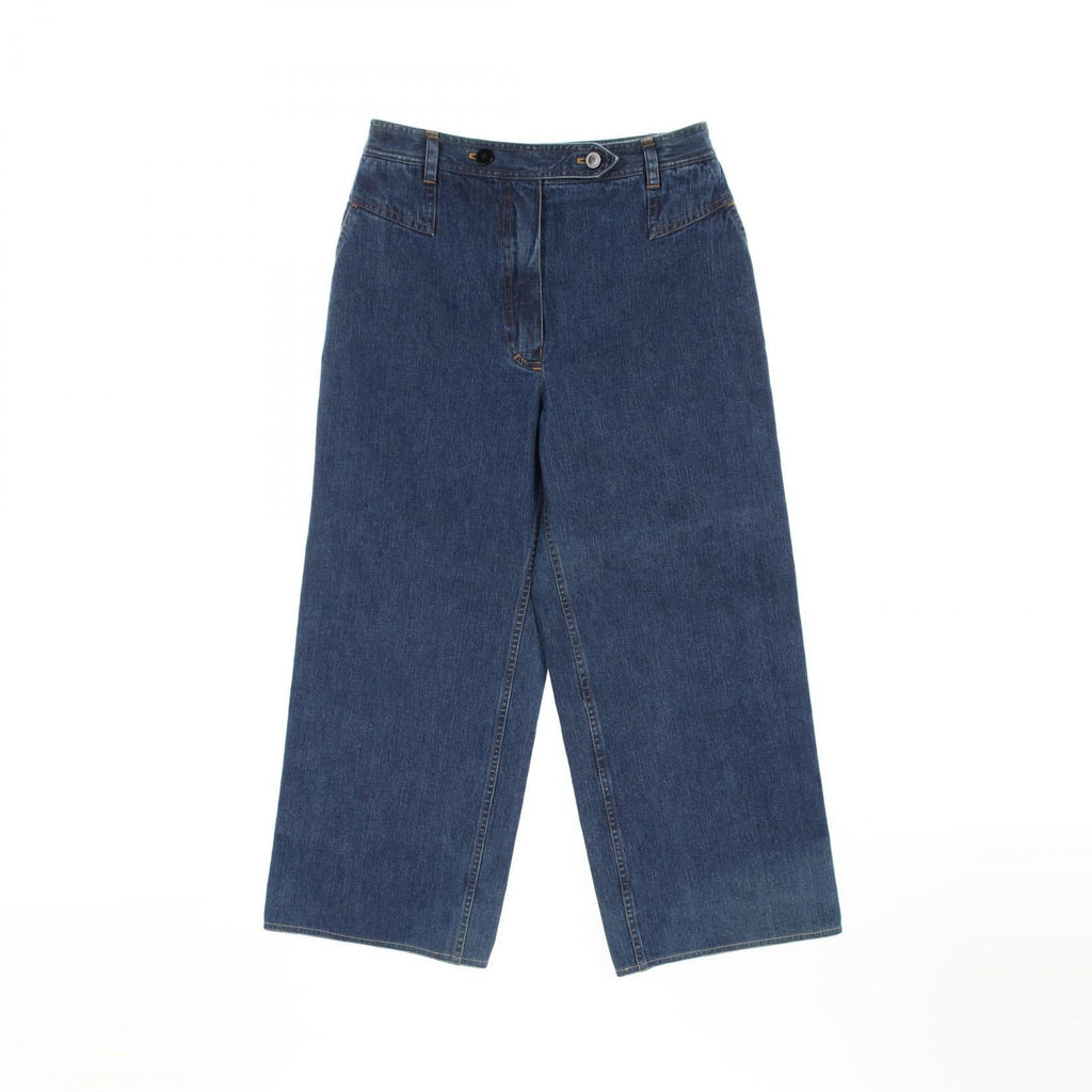 Chanel Coco Mark Button Cotton Denim Pants
