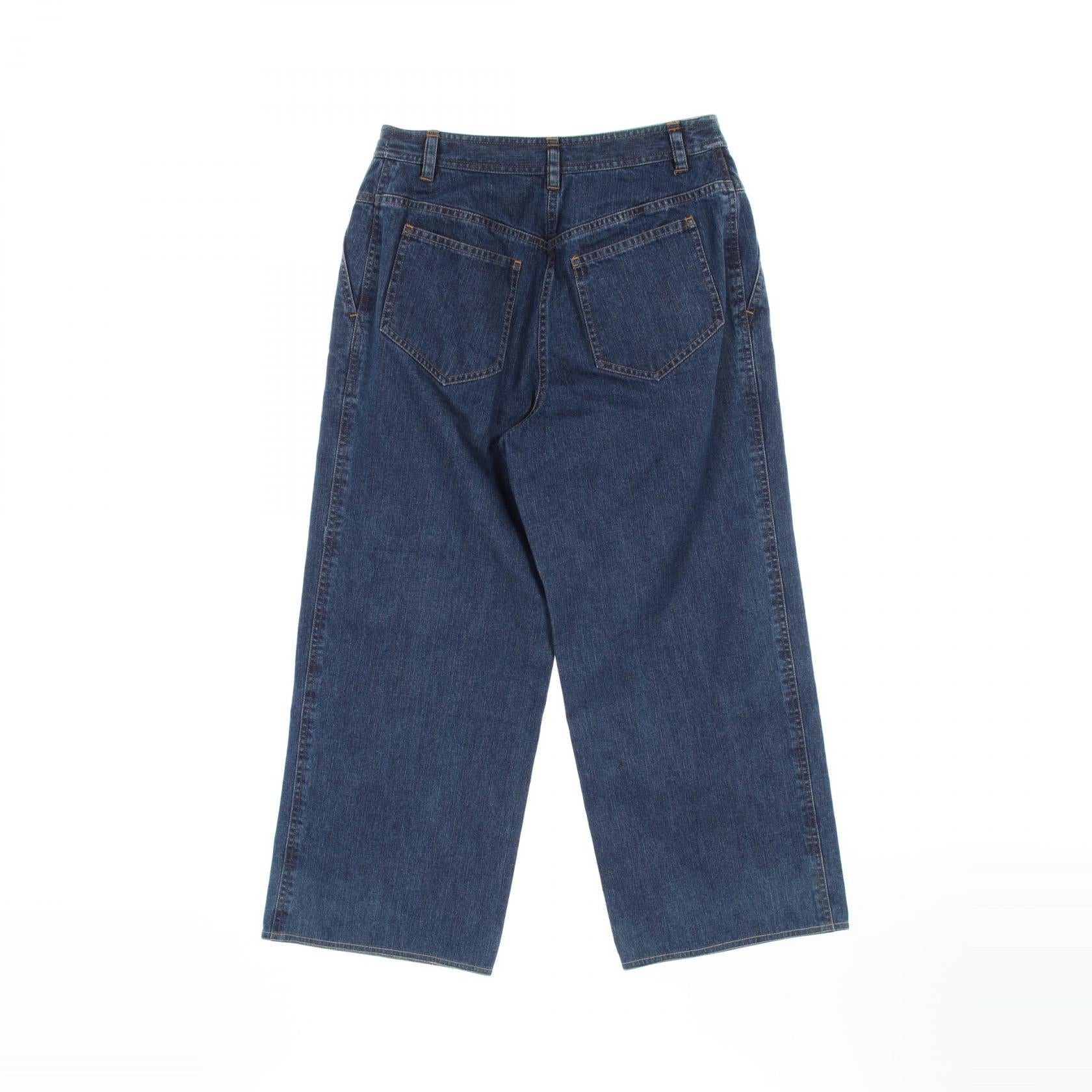 Chanel Coco Mark Button Cotton Denim Pants