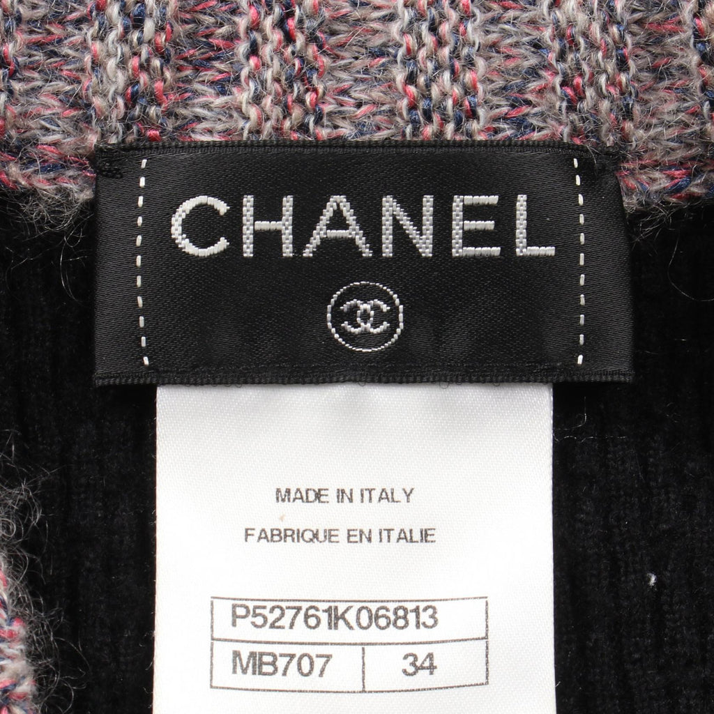 Chanel Camellia Button Silk Cashmere Dress