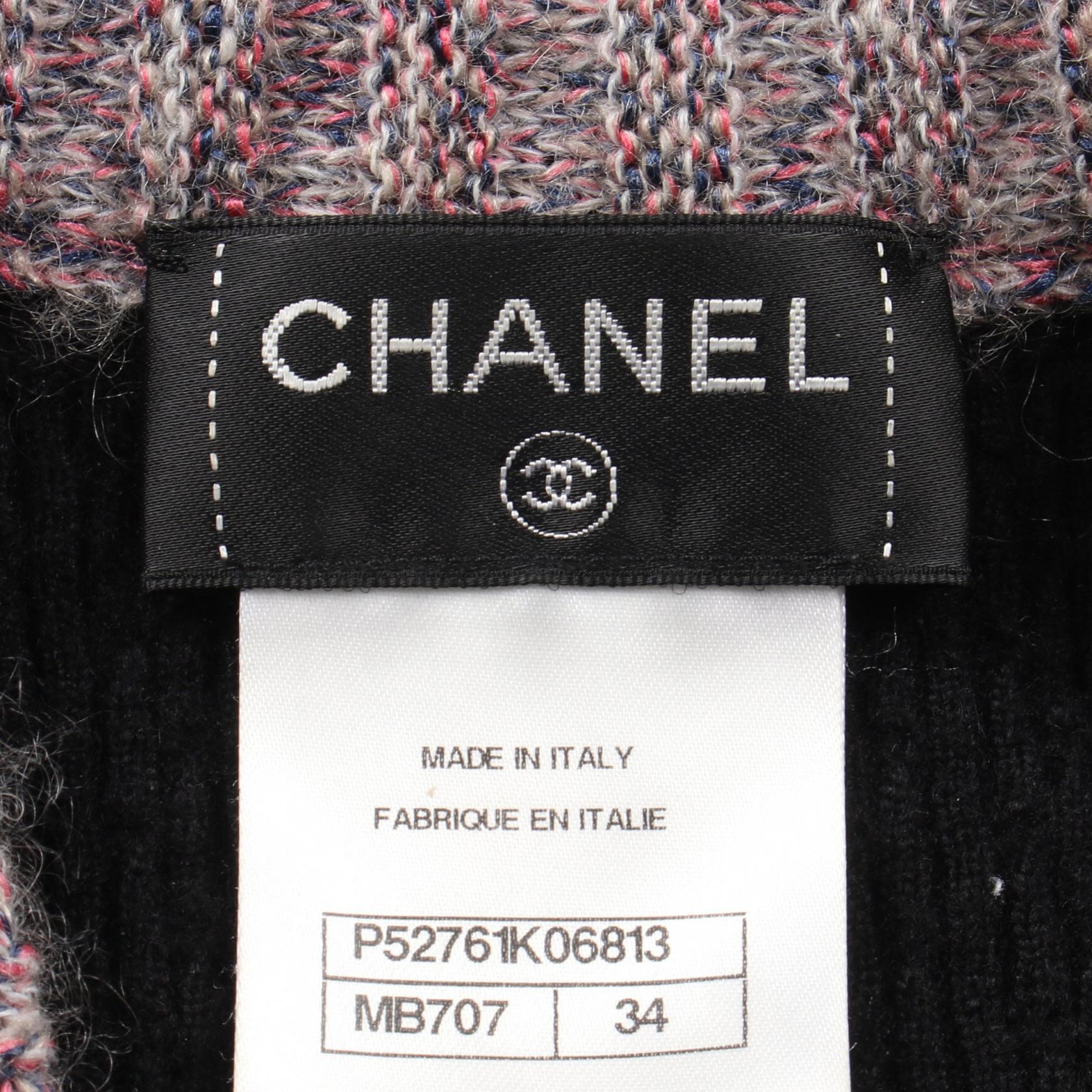 Chanel Camellia Button Silk Cashmere Dress