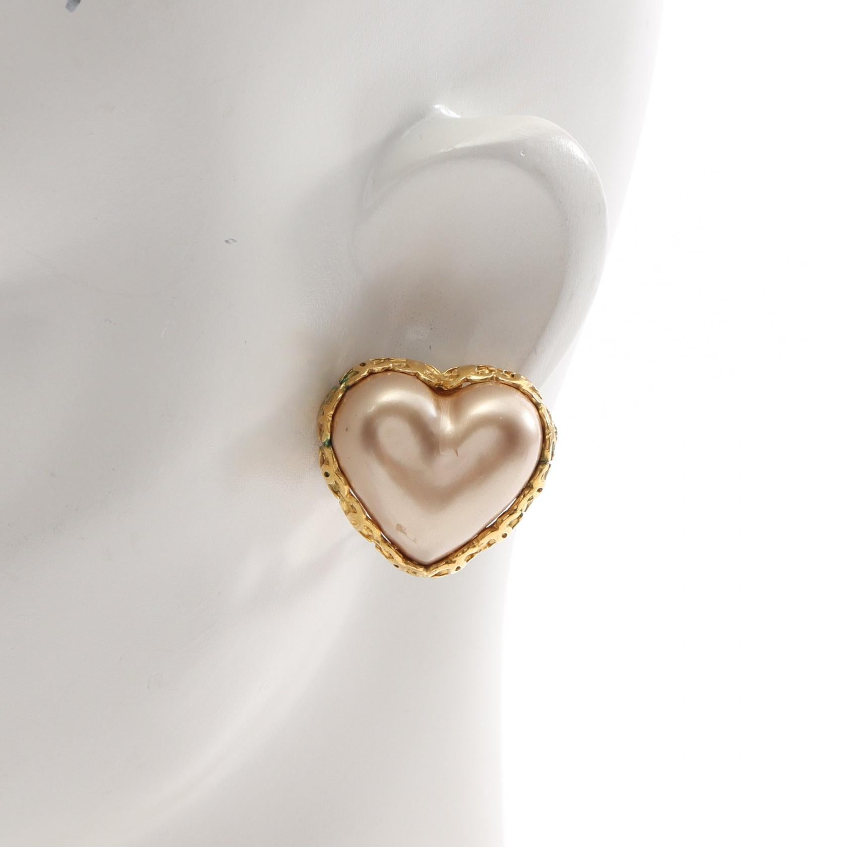 Chanel Heart Coco Mark Earrings