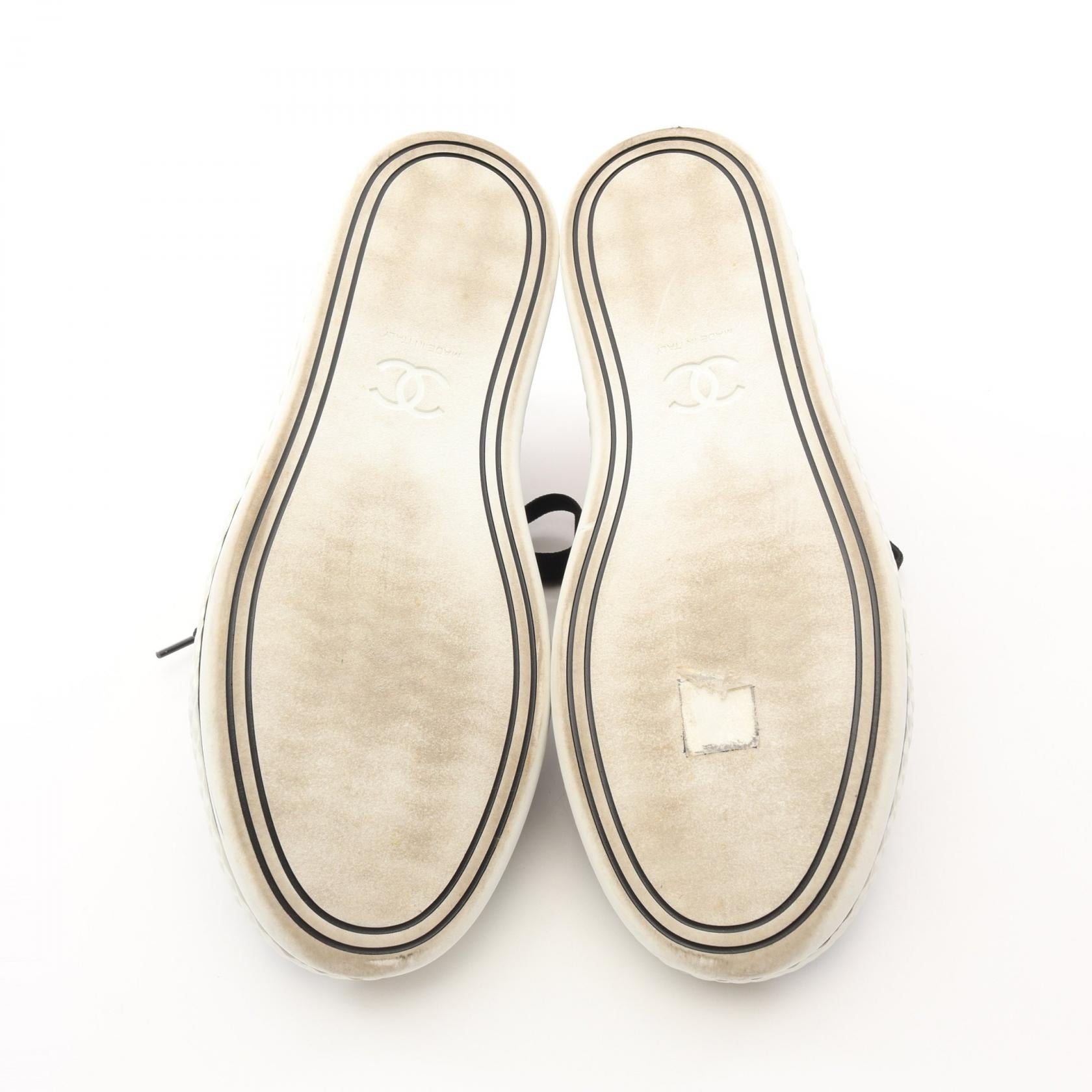 Chanel Coco Mark Canvas Leather Sneakers