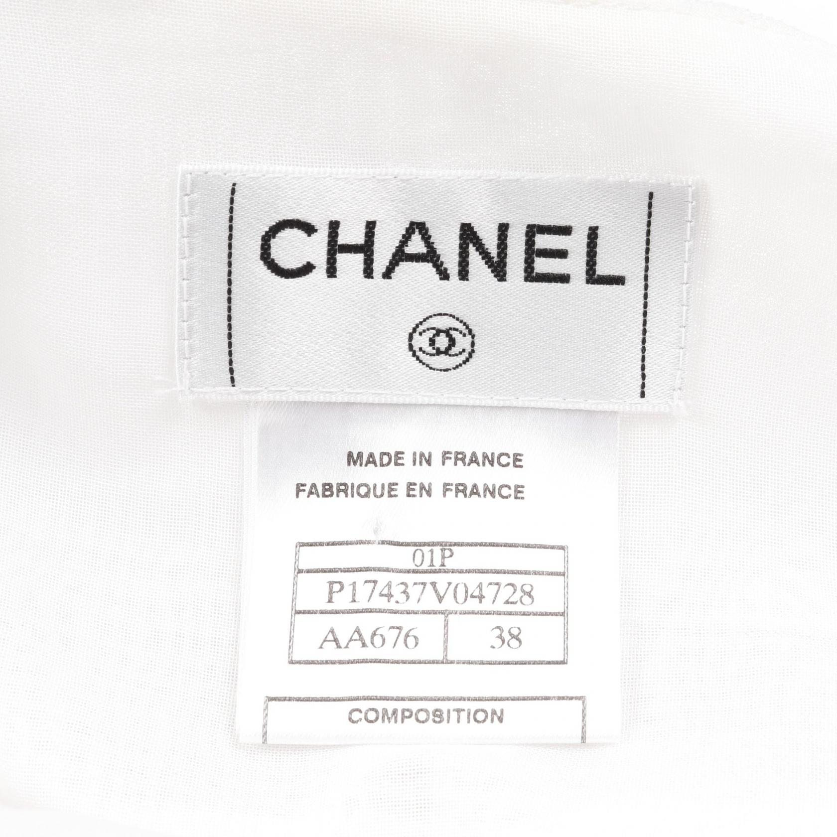 Chanel Pearl Button Tiered Nylon Skirt