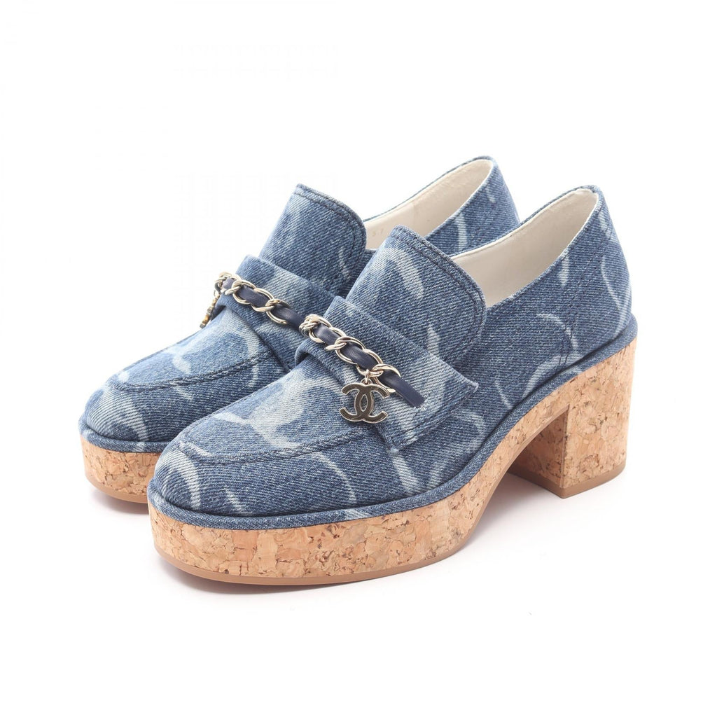 Chanel Coco Mark Denim Platform Loafers
