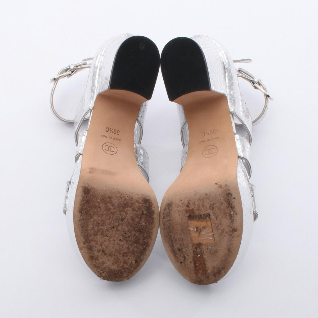 Chanel Coco Mark Exotic Leather Sandals