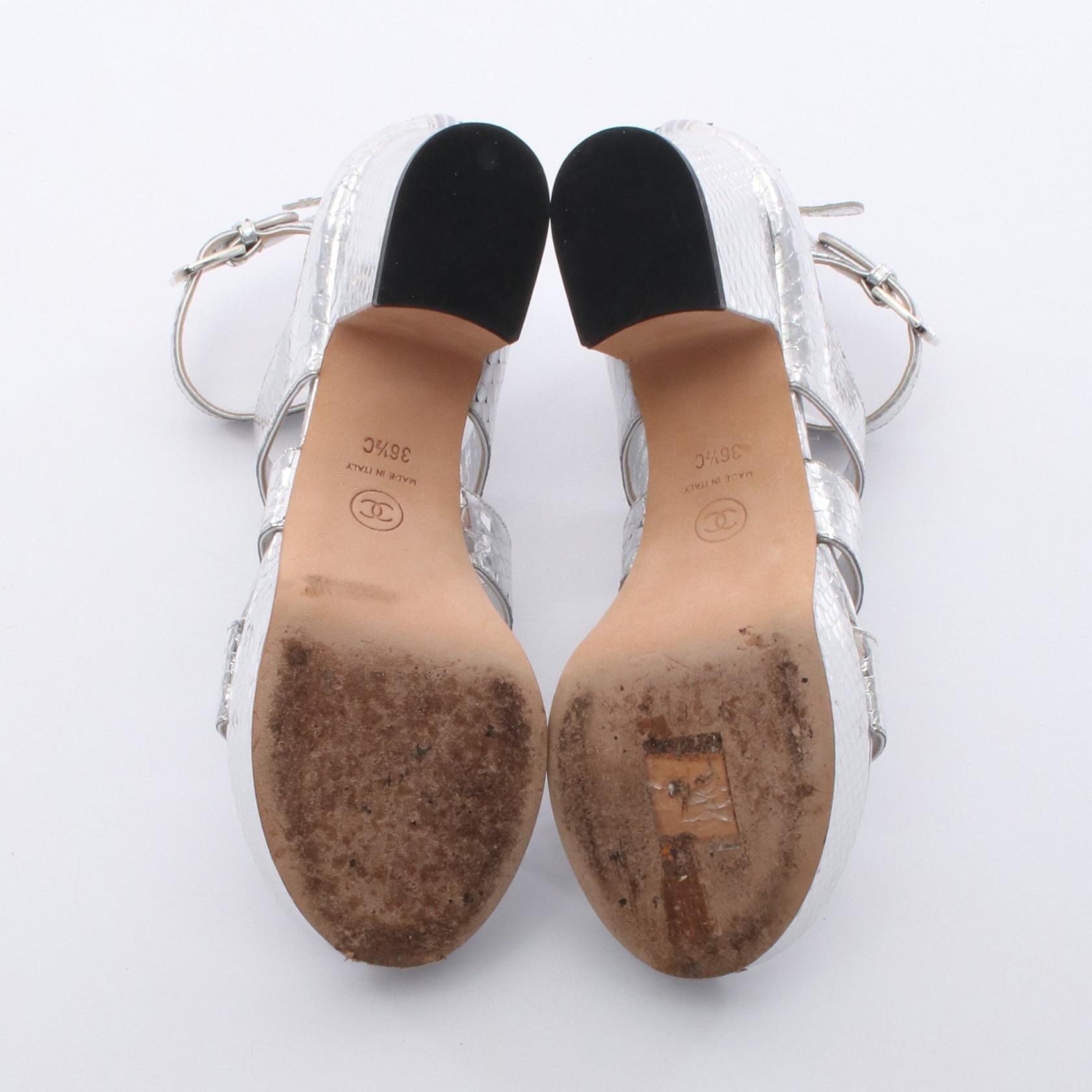 Chanel Coco Mark Exotic Leather Sandals