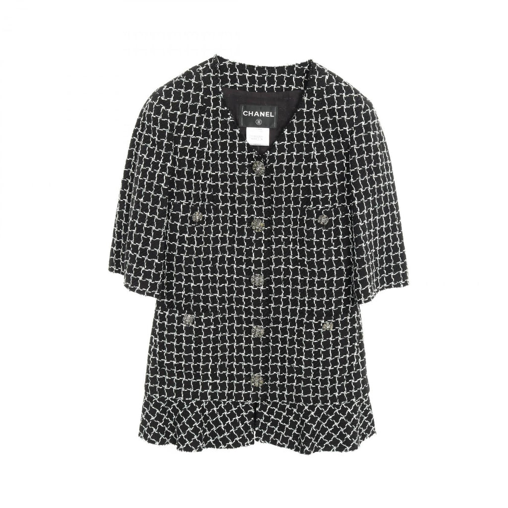 Chanel Gripoix Button Tweed Wool Cotton Jacket
