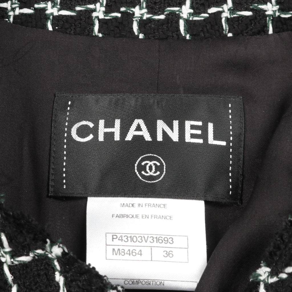 Chanel Gripoix Button Tweed Wool Cotton Jacket
