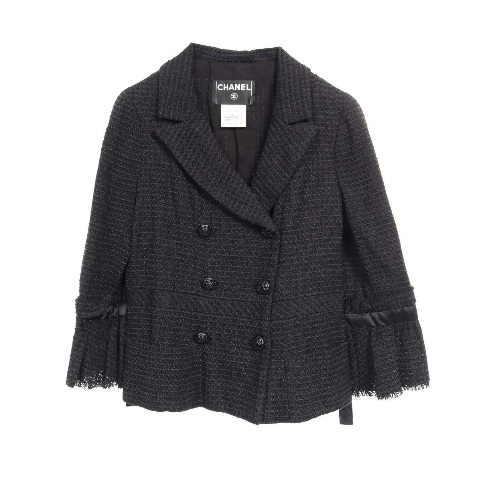 Chanel Coco Mark Button Tweed Outerwear