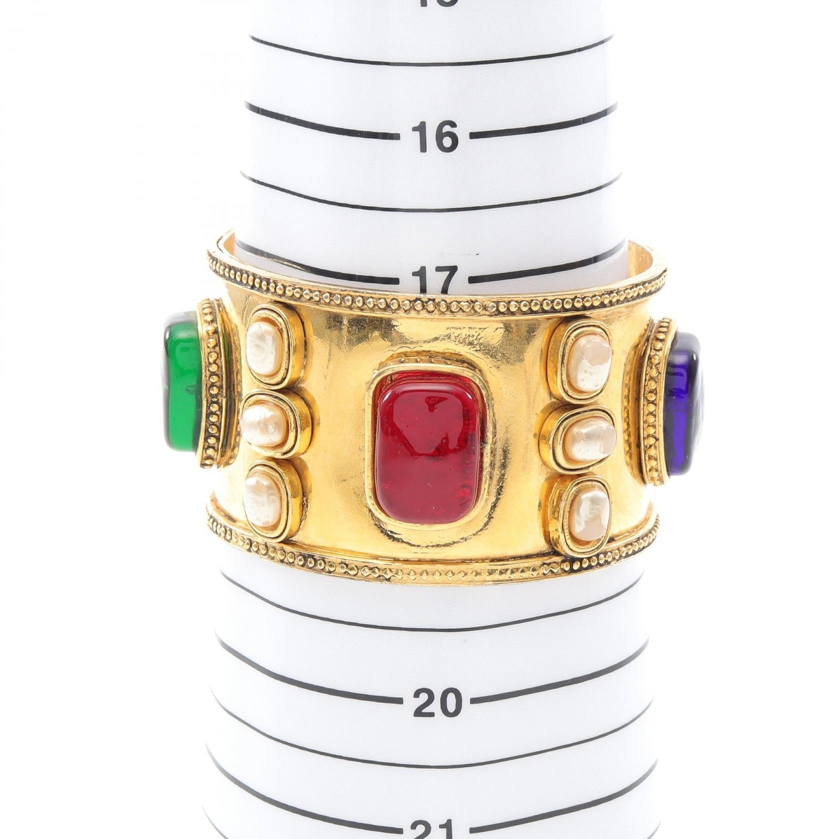Chanel Faux Pearl Rhinestone Bangle