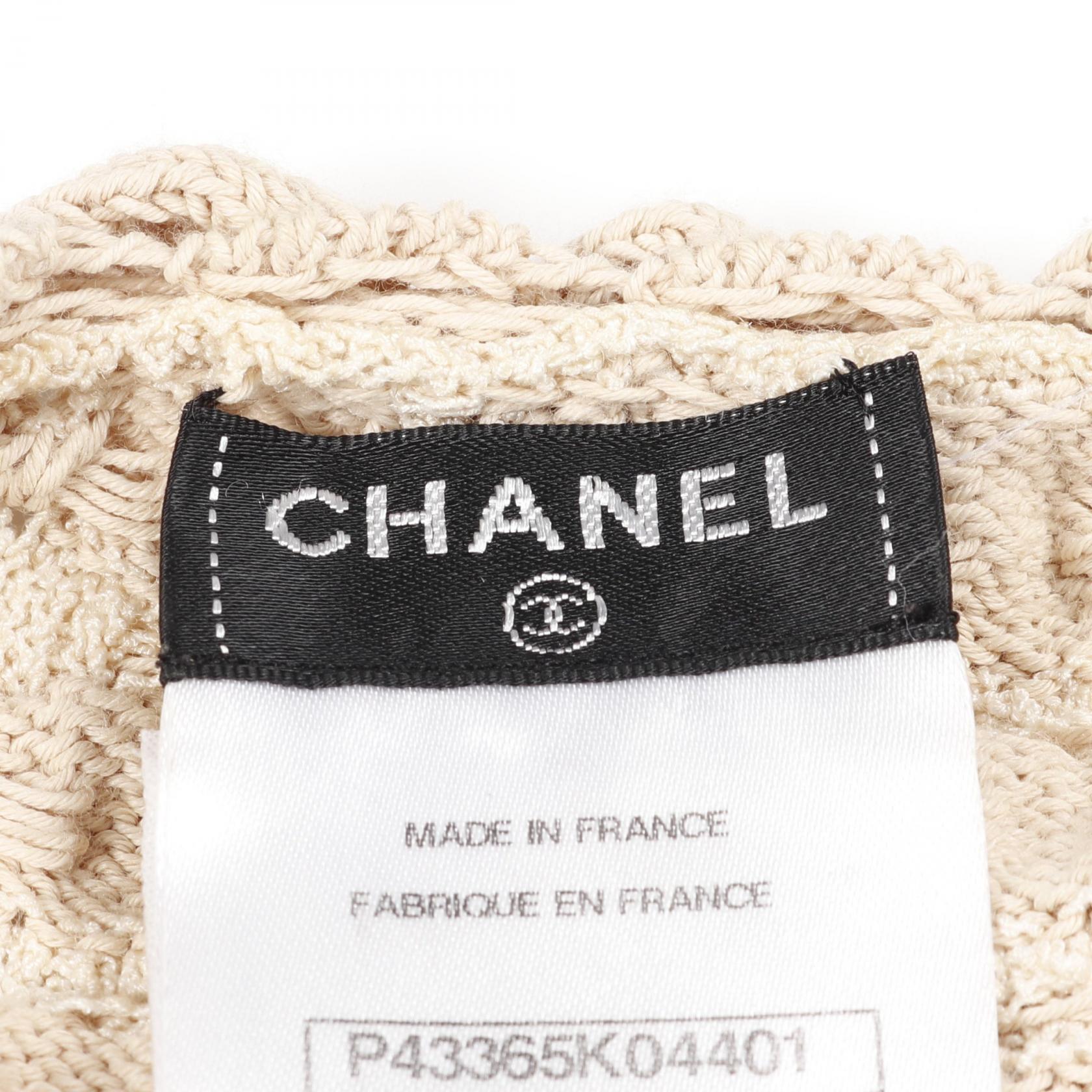 Chanel Coco Mark Button Rayon Cotton Silk igan