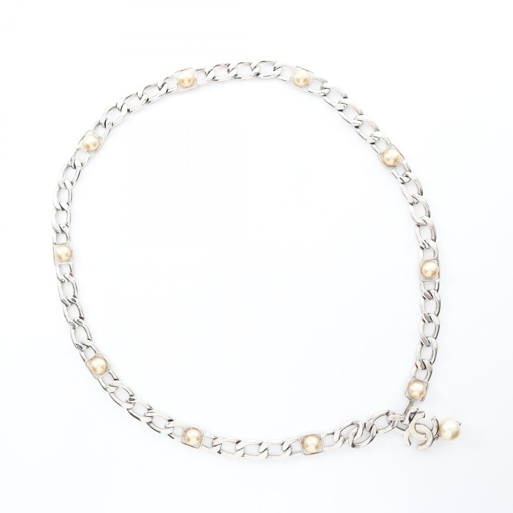 Chanel Coco Mark Metal/Fake Pearl Belt