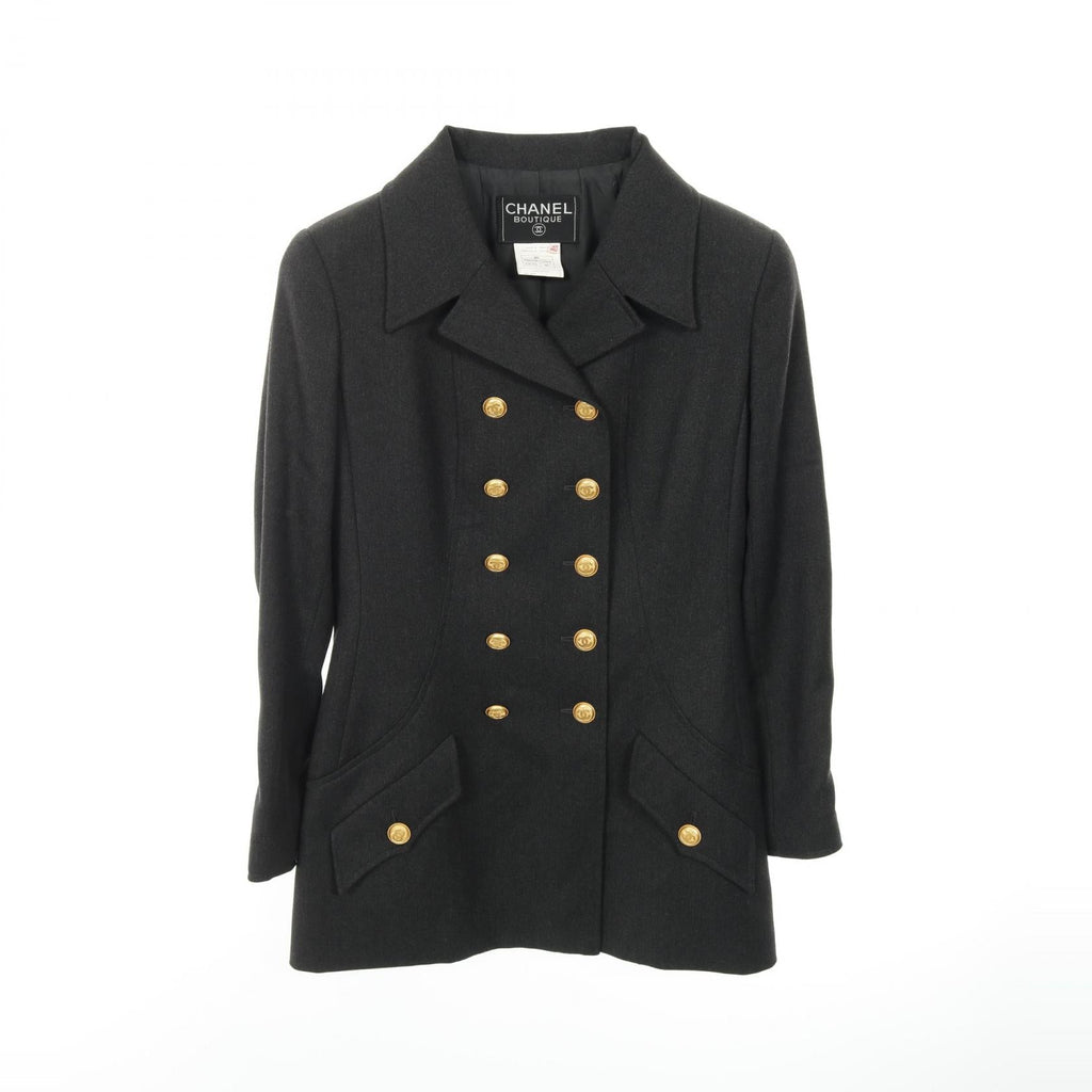 Chanel Coco Mark Button Wool Tailored Jacket