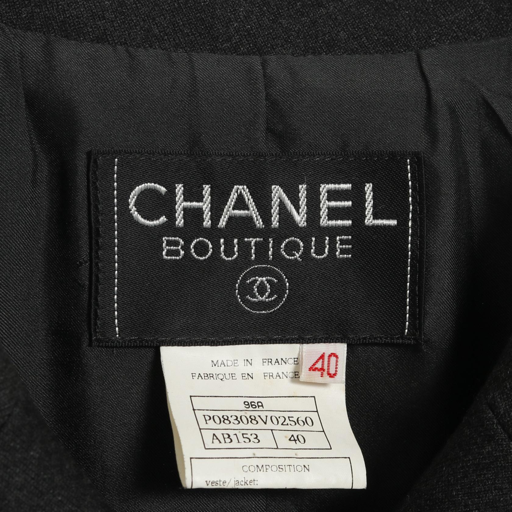 Chanel Coco Mark Button Wool Tailored Jacket