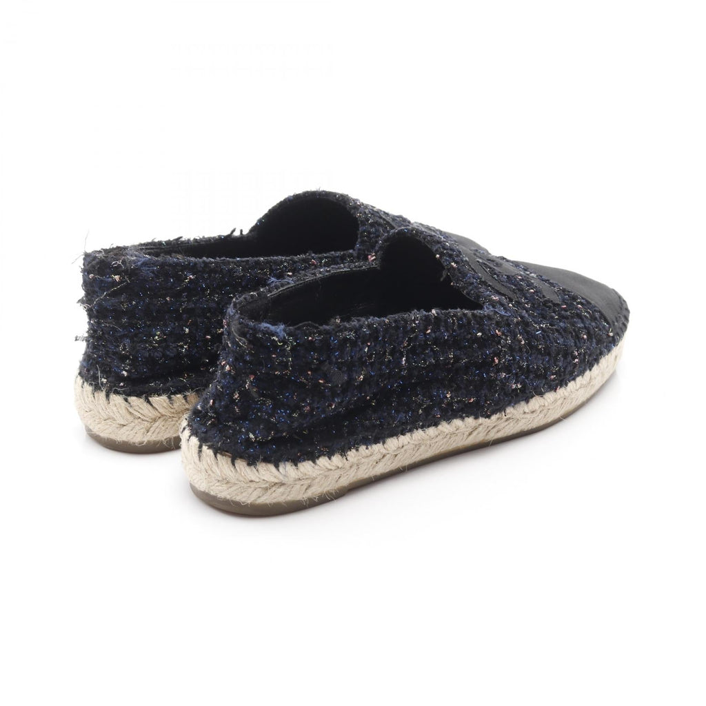 Chanel Coco Mark Fabric Slip-on Shoes