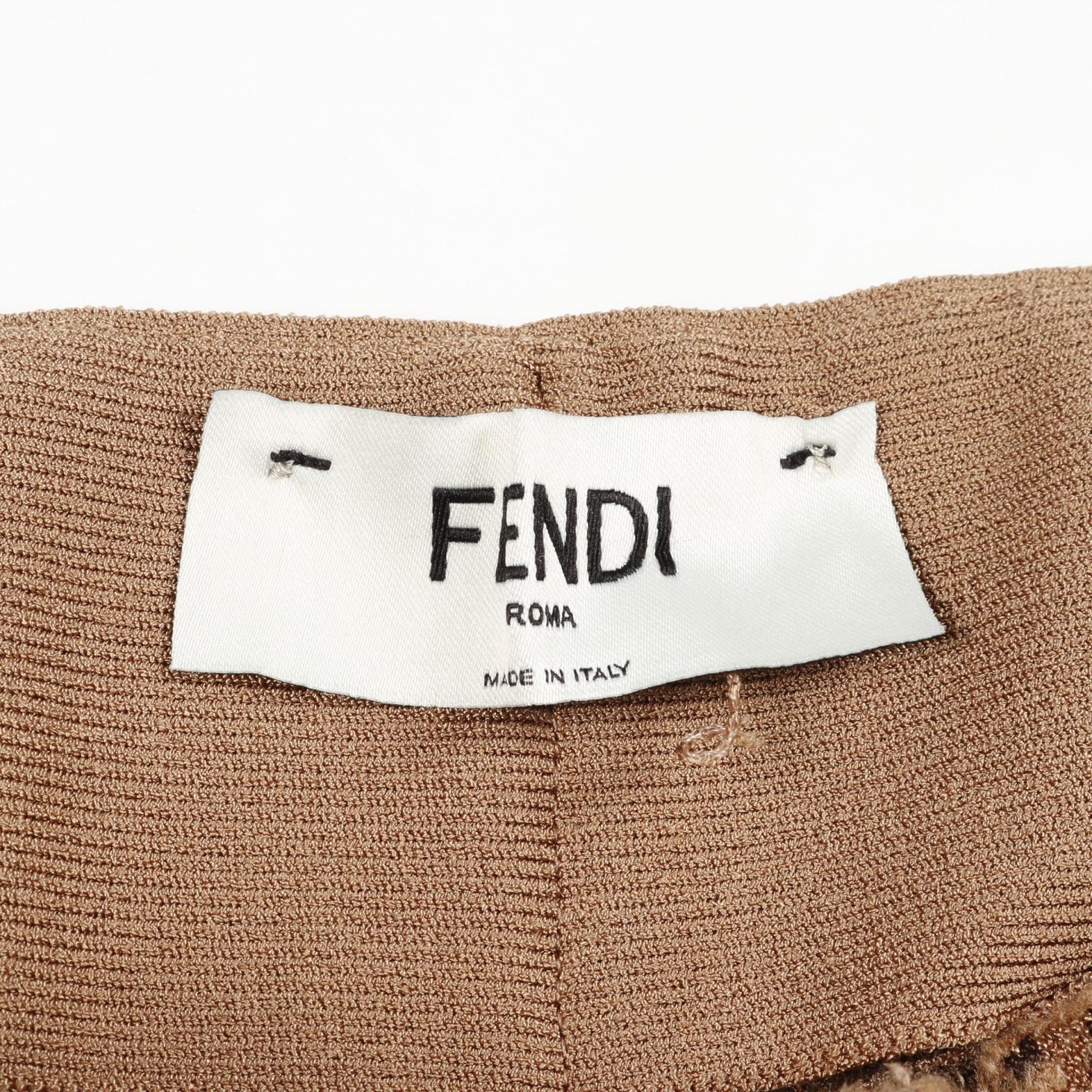 Fendi FF Calligraphy Logo Rayon Polyester Pants