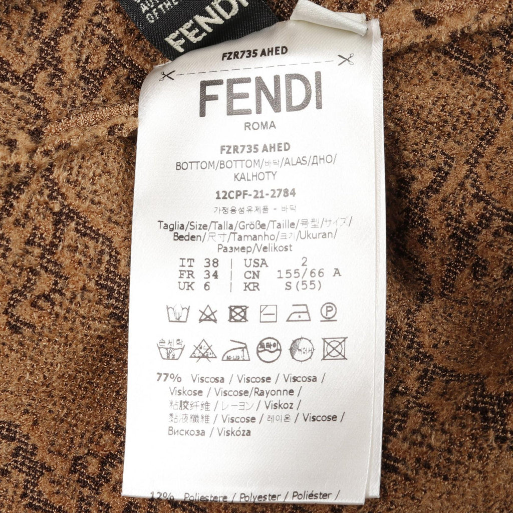 Fendi FF Calligraphy Logo Rayon Polyester Pants