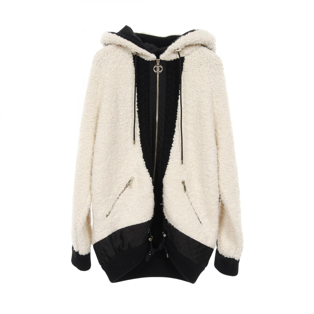 Chanel Coco Mark Matelassé Quilting Wool Cashmere Knit Outerwear