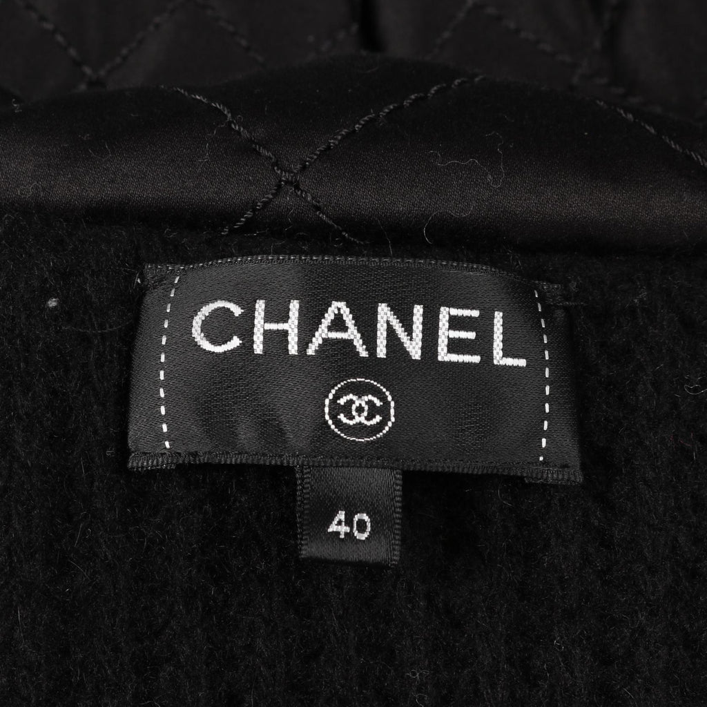 Chanel Coco Mark Matelassé Quilting Wool Cashmere Knit Outerwear