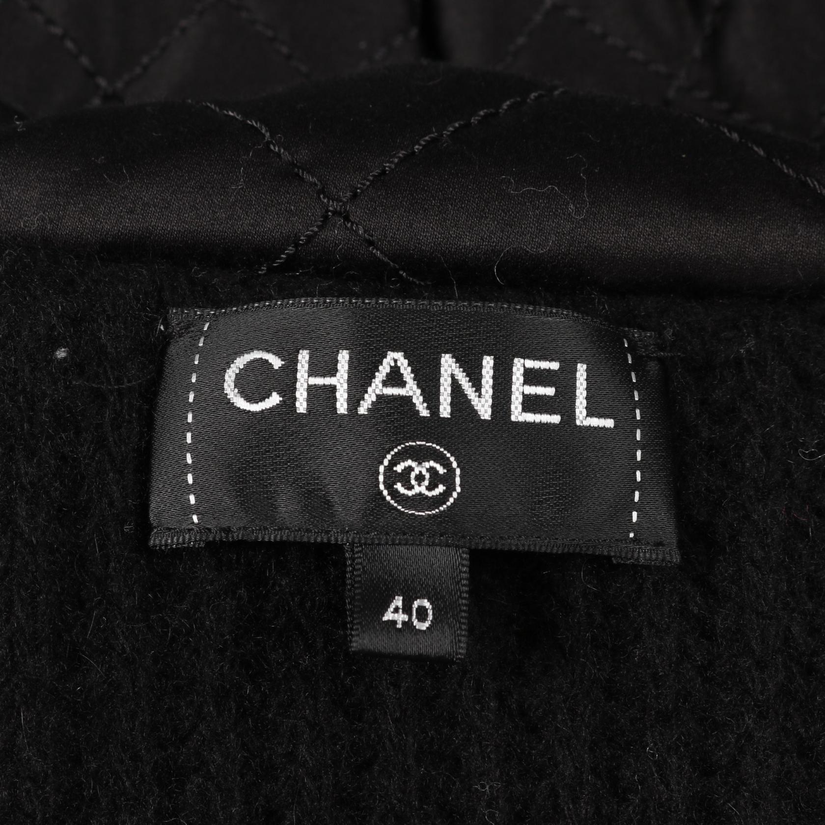 Chanel Coco Mark Matelassé Quilting Wool Cashmere Knit Outerwear