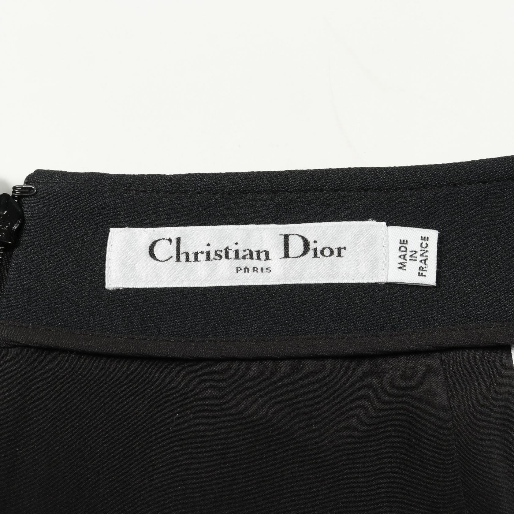 Christian Dior CD Buckle Wool Silk Skirt