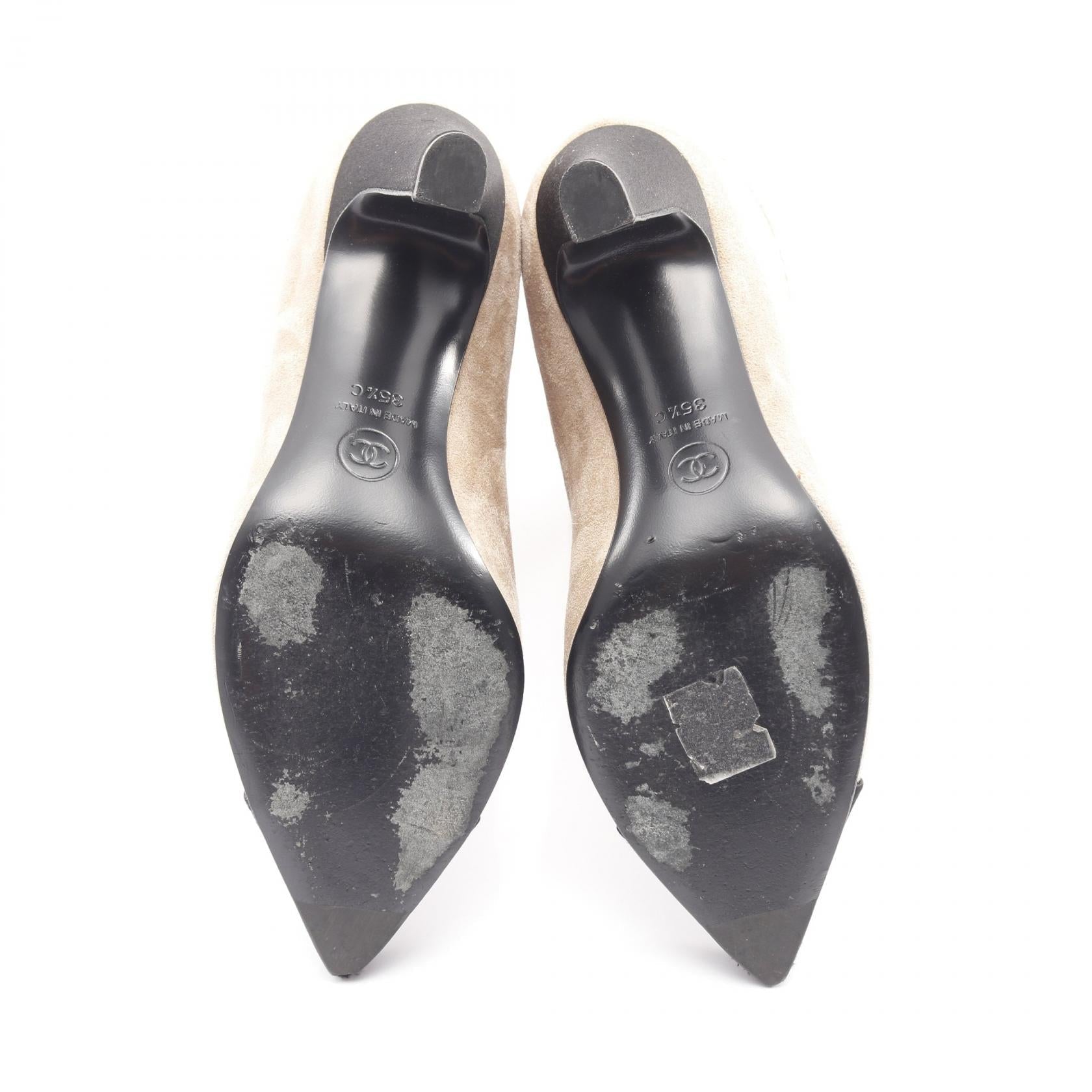 Chanel Coco Mark Suede Fabric Boots