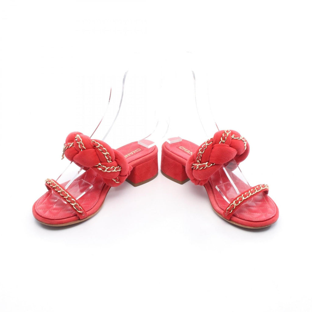 Chanel Matelasse Coco Mark Suede Sandals