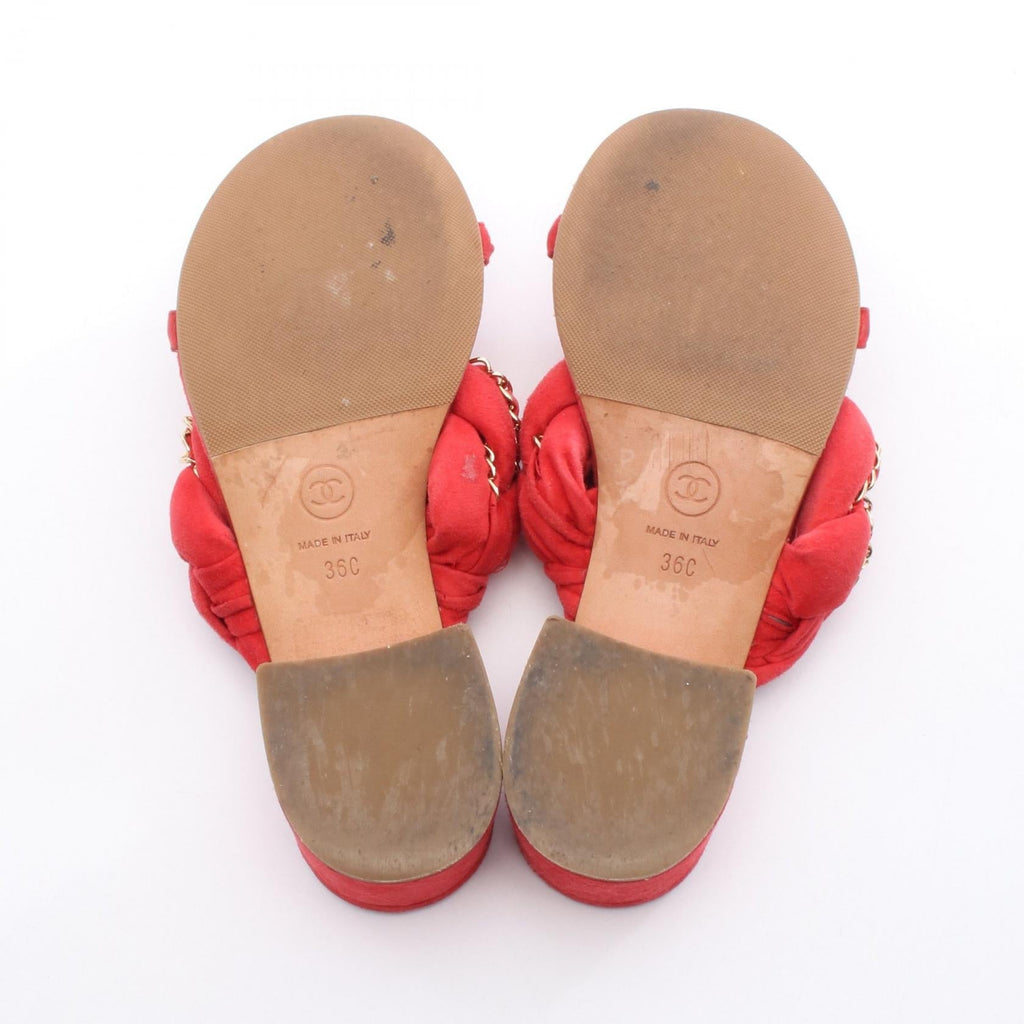 Chanel Matelasse Coco Mark Suede Sandals