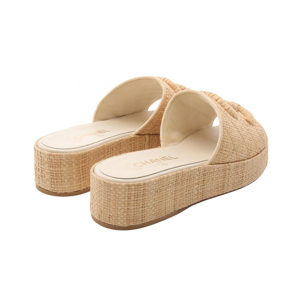 Chanel Coco Mark Straw Sandals