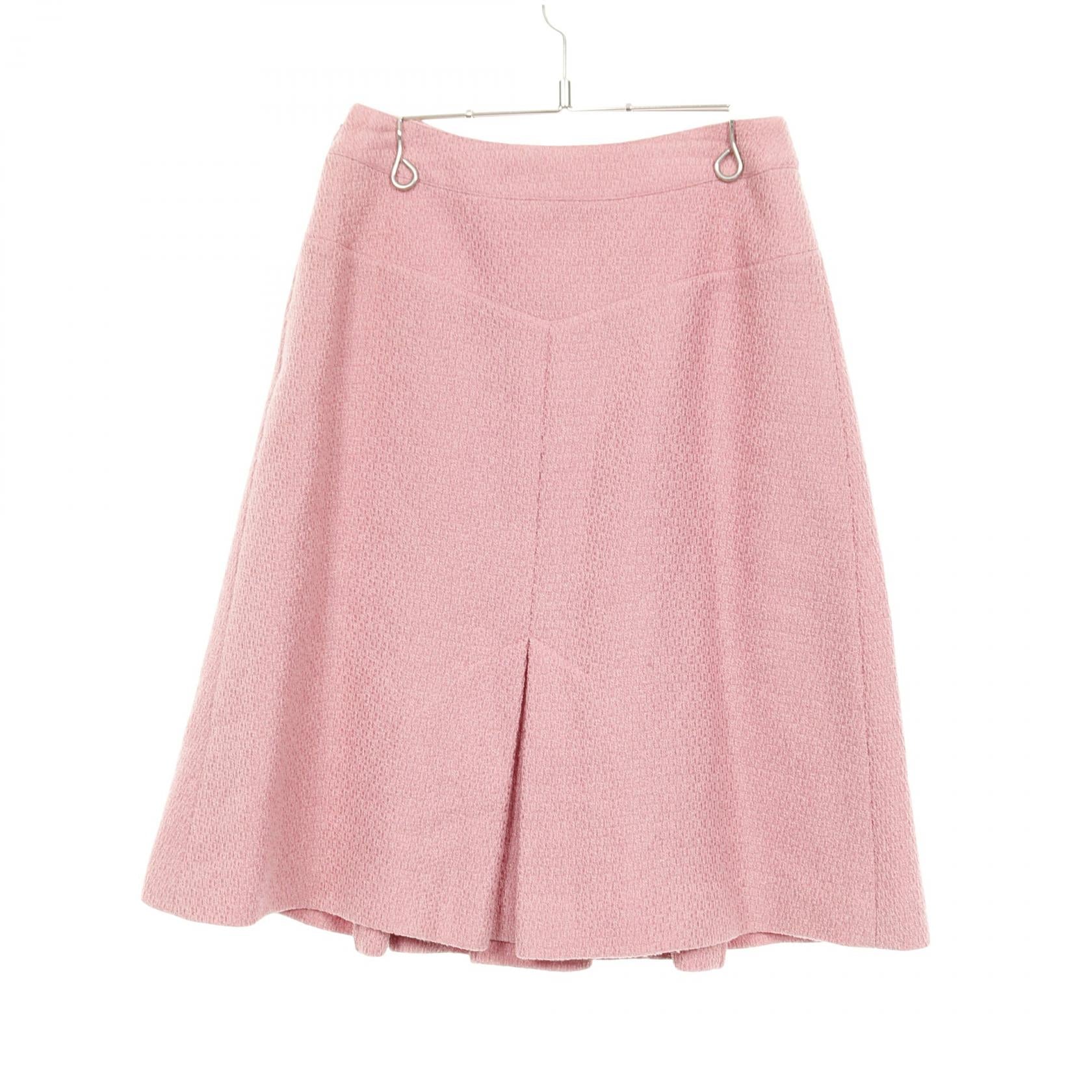 Chanel Coco Mark Tweed Wool Nylon Skirt