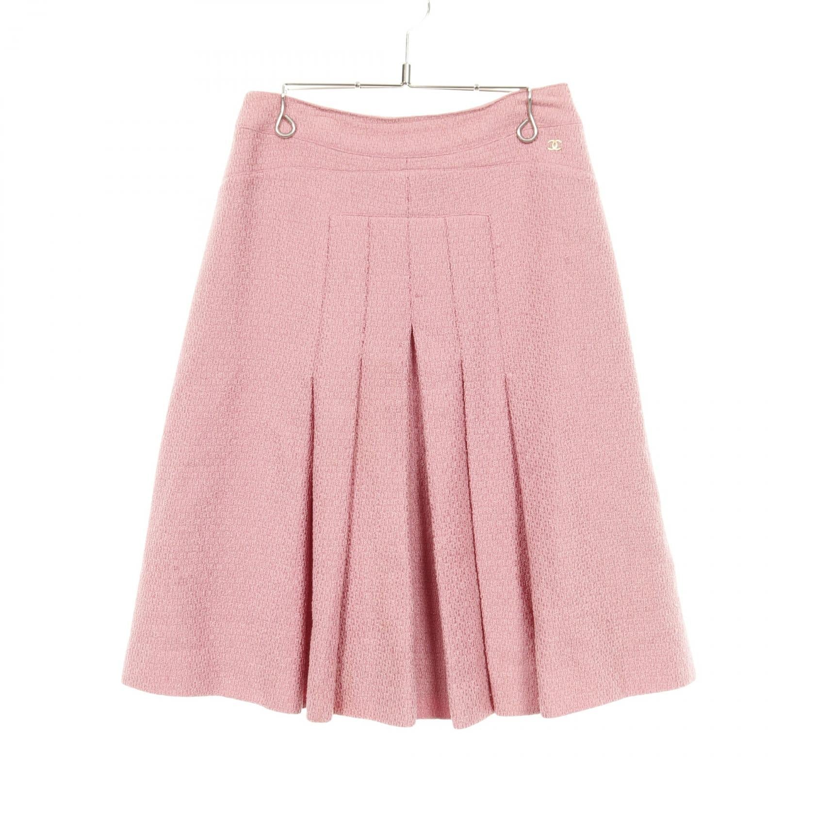 Chanel Coco Mark Tweed Wool Nylon Skirt