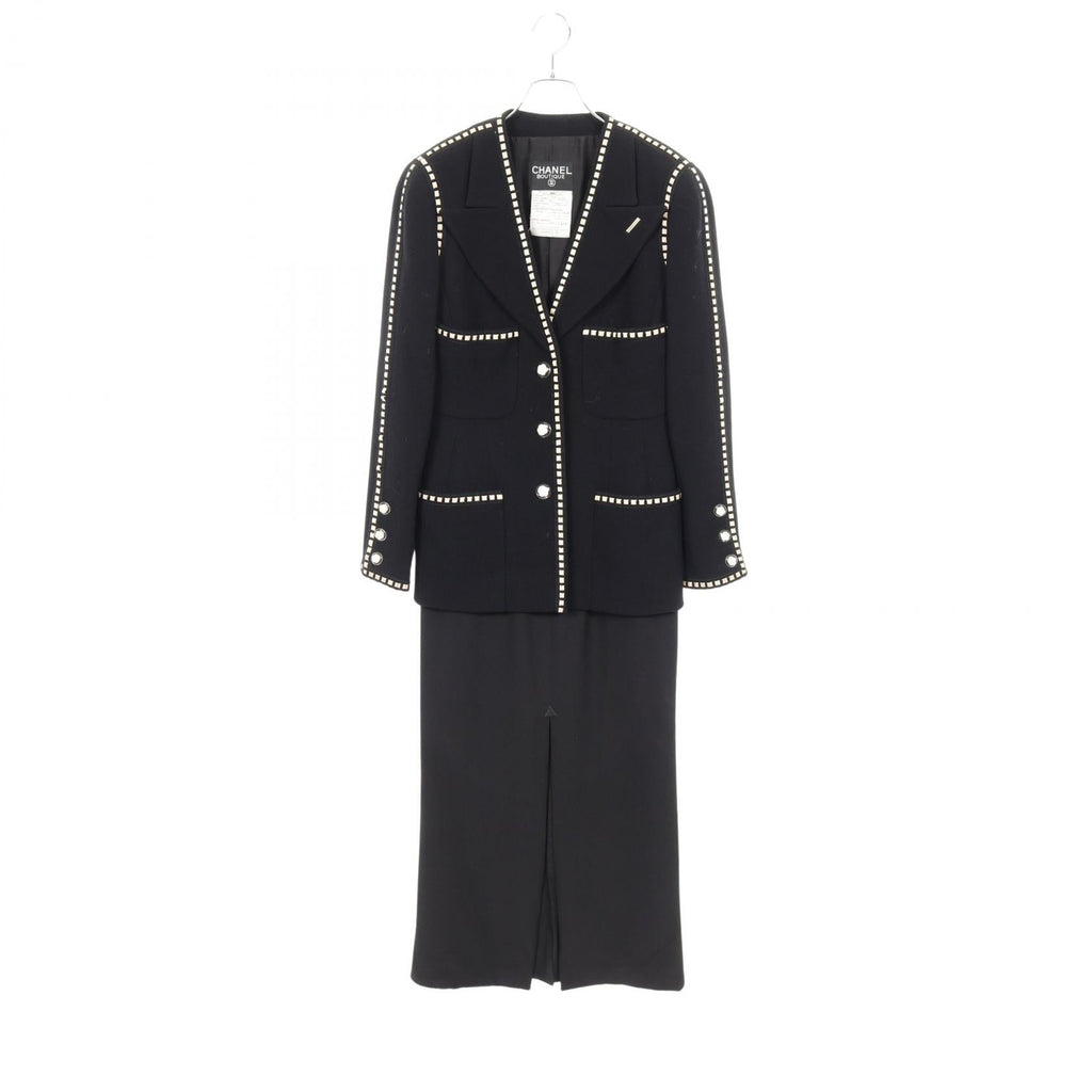 Chanel Camelia Button Wool Silk Suit