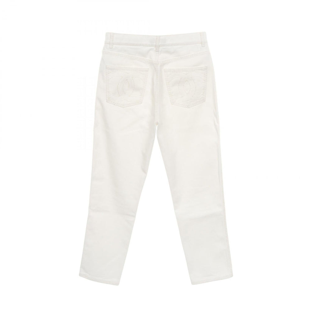 Chanel Coco Mark Button Cotton Denim Pants