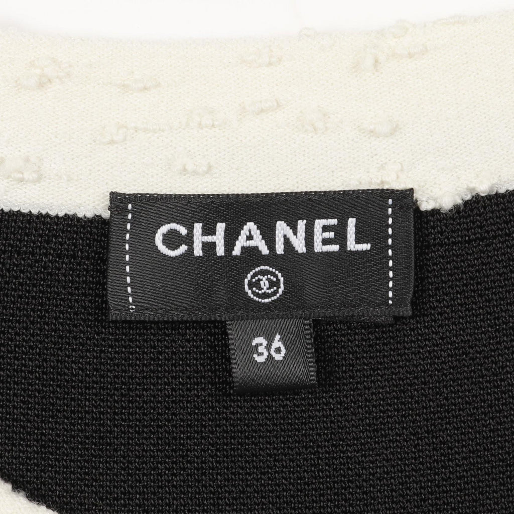 Chanel Coco Mark Button Viscose Knit Top