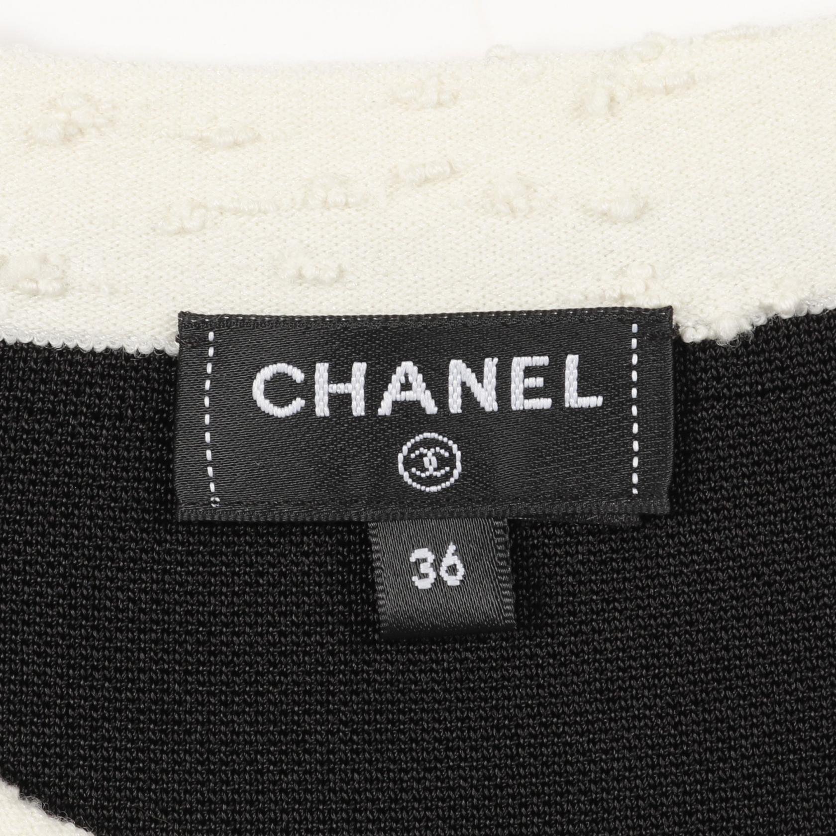 Chanel Coco Mark Button Viscose Knit Top