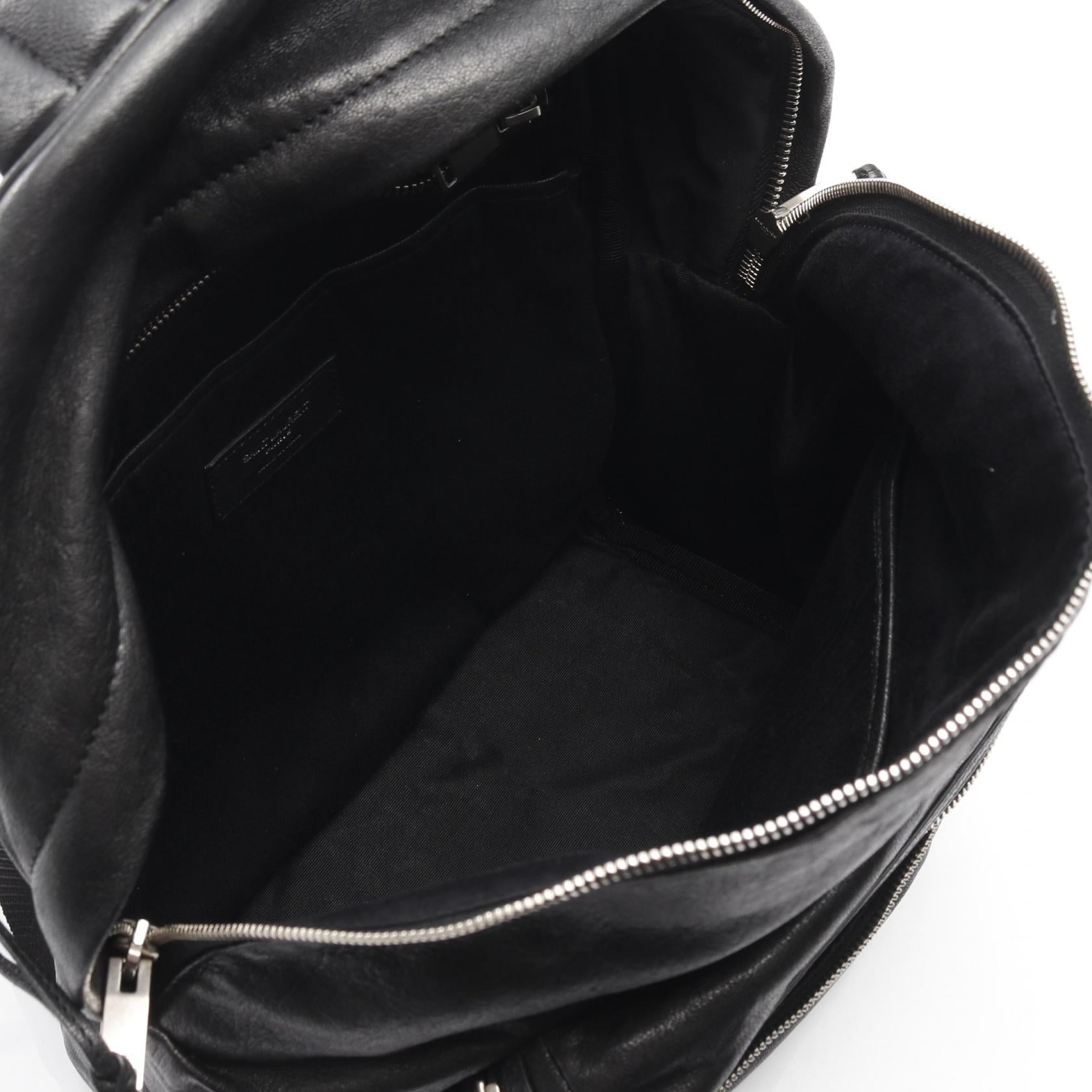 Saint Laurent Paris City Leather Canvas Backpack