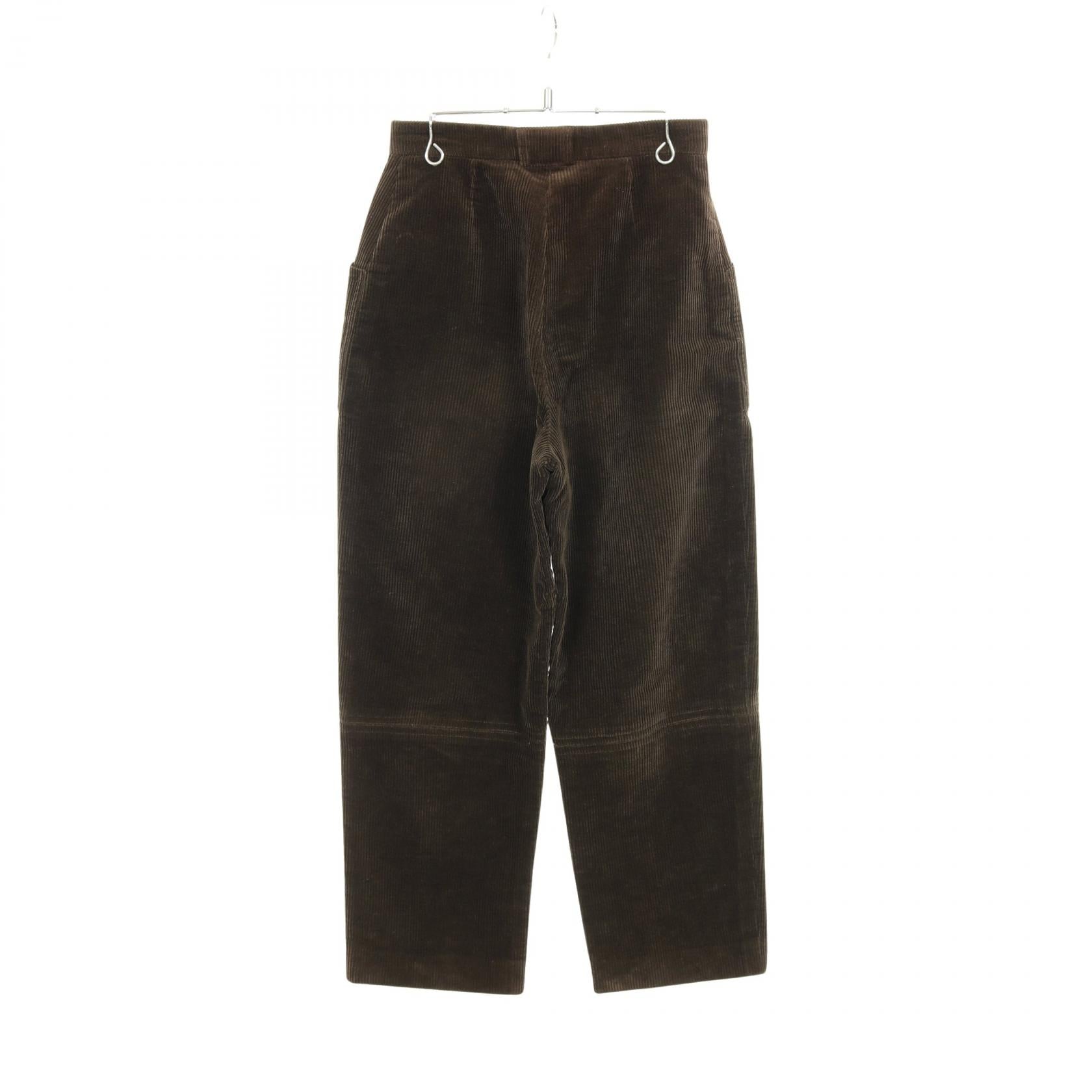 Chanel Coco Mark Button Corduroy Cotton Wool Pants