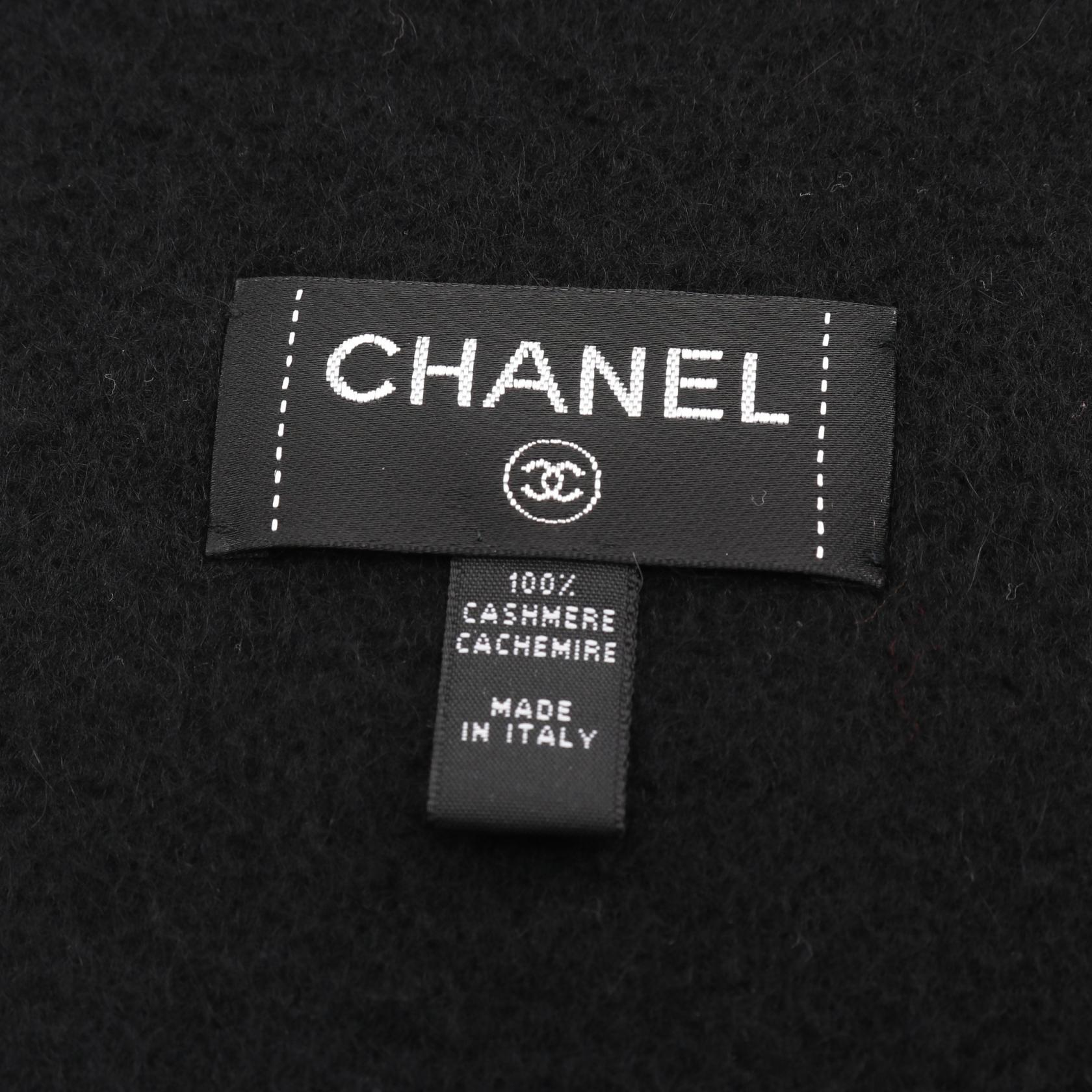 Chanel Coco Mark Camellia Cashmere Scarf